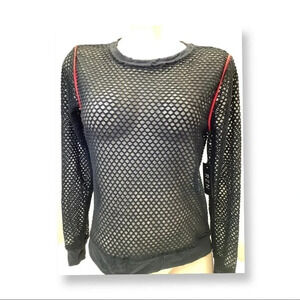 Alexis Ren Size Large Revolve Black and Res Sports Sweatshirt. New With Tags